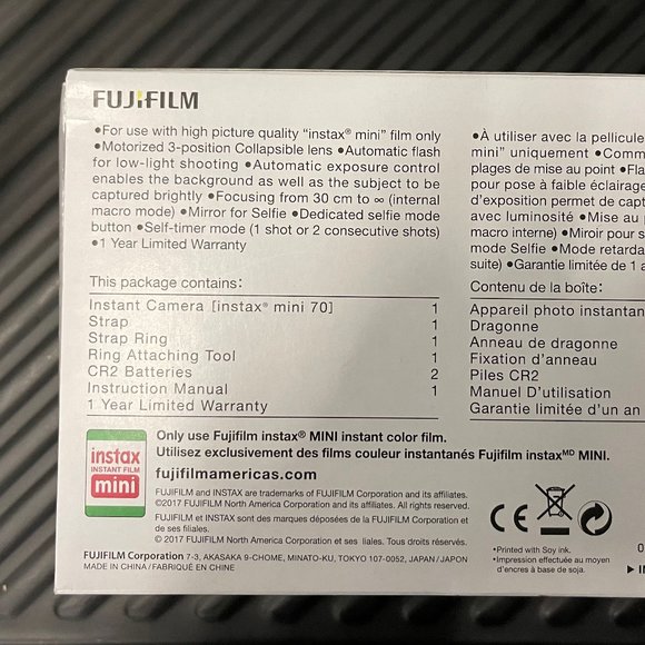 Fujifilm Instax Mini 70 Instant Film Camera - Neon Violet New In Box - Picture 4 of 10